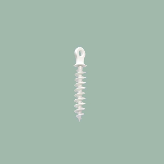 Plastic screw with loop white 8 x 35mm