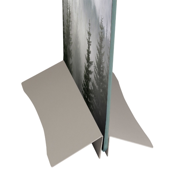 Wedge 800mm - Poster Stand 2 Part Metal BaseGrey powder coated steel base