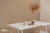 Birch Leave Effect Wallpaper from Avery Organoid Natural Surfaces - white table with chairs Interior Design Idea using Birch Leave Effect Wallpaper in the background	